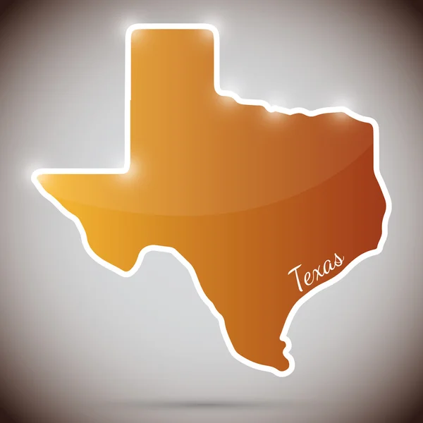 Autocollant vintage en forme d'État du Texas, États-Unis — Image vectorielle