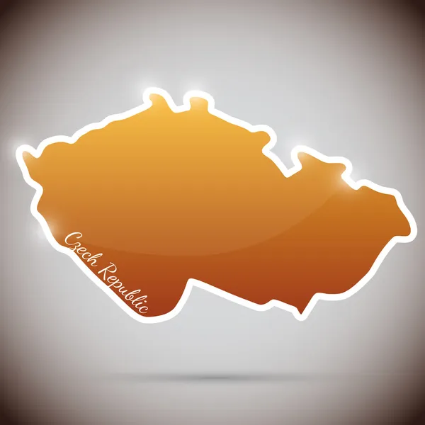 チェコ共和国の形でビンテージ ステッカー — ストックベクタ