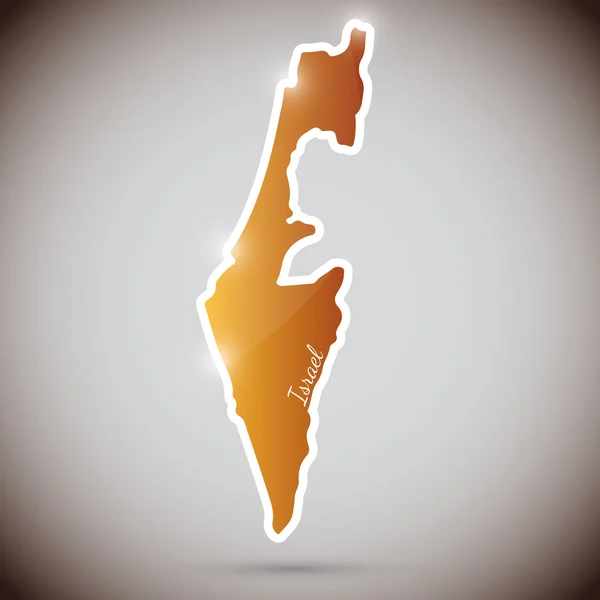 イスラエル共和国の形でビンテージ ステッカー — ストックベクタ