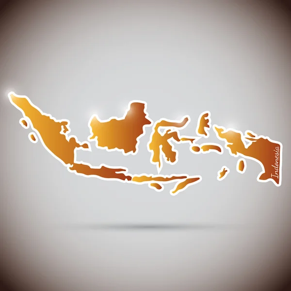 인도네시아의 형태로 빈티지 스티커 — 스톡 벡터