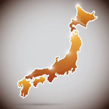 Japonya şeklinde Vintage sticker