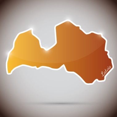 Letonya şeklinde Vintage sticker