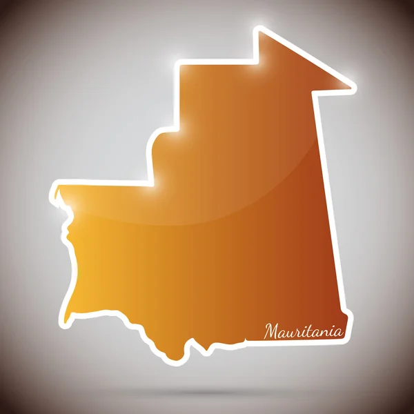 Pegatina vintage en forma de Mauritania — Vector de stock