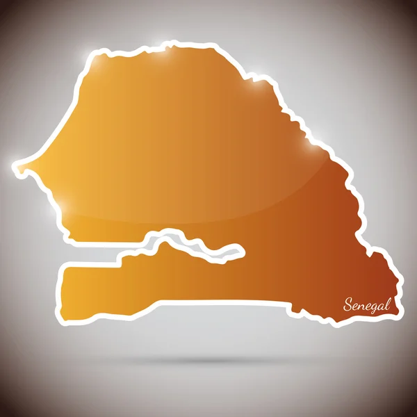 Wzór naklejki w formie Senegalu — Wektor stockowy