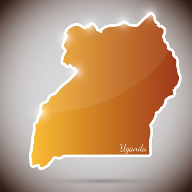 uganda şeklinde Vintage sticker