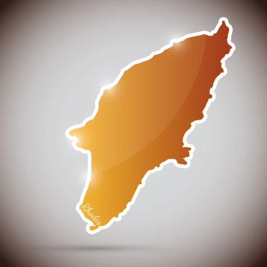 rhodos şeklinde Vintage sticker