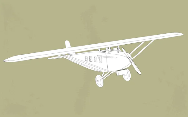 Illustrazione in stile vintage di un piccolo aereo — Vettoriale Stock