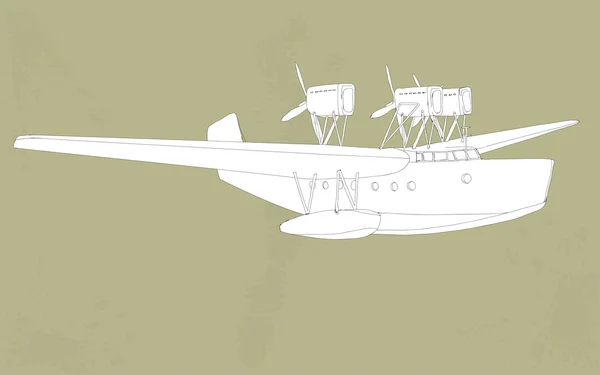 Vintage styled illustration of a seaplane — Stock Vector