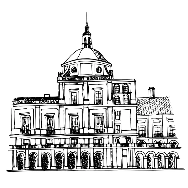 Městské skica královský palác v Aranjuezu — Stockový vektor