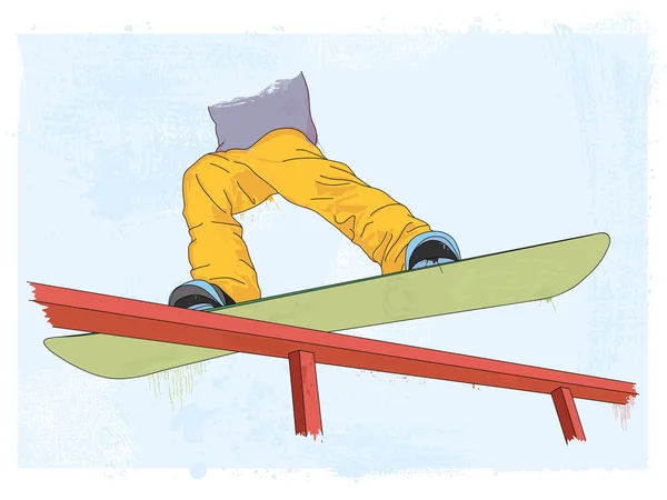 Grunge stil snowboardåkare illustration — Stock vektor