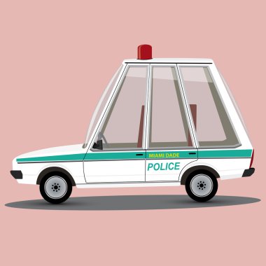 komik karikatür miami polis arabası