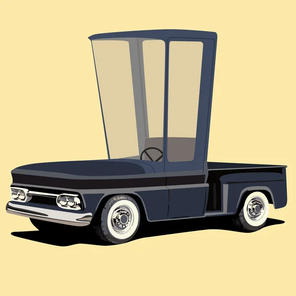 Amuzant desene animate stil pick-up camion — Vector de stoc
