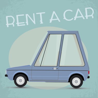 eski moda çizgi roman tarzı bir araba poster kira