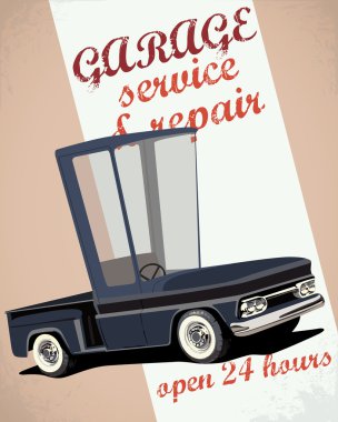 Retro araba servisi sign