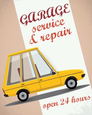 Retro araba servisi sign