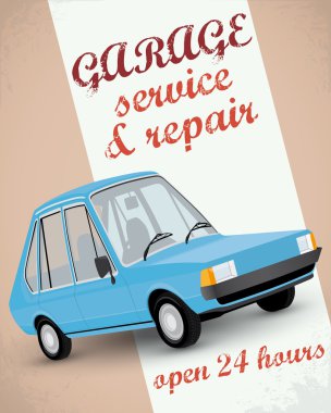 Retro araba servisi sign