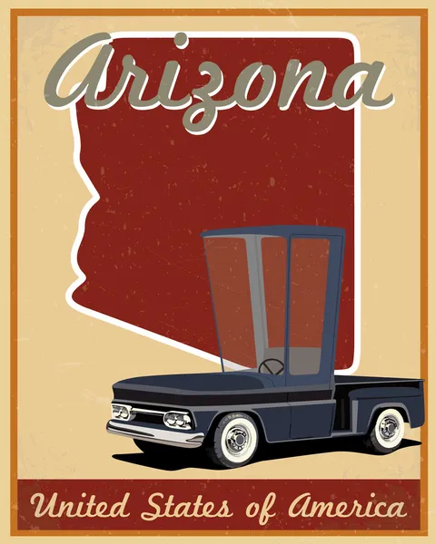 Arizona road trip VINTAGE poster — Stok Vektör