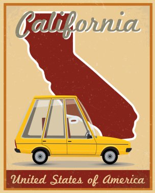 California road trip VINTAGE poster