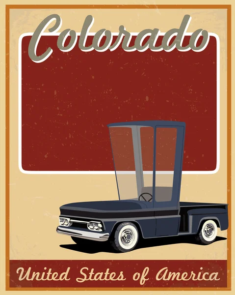 Colorado road trip vintage poster — Stock Vector