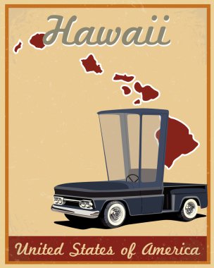 Hawaii road trip VINTAGE poster