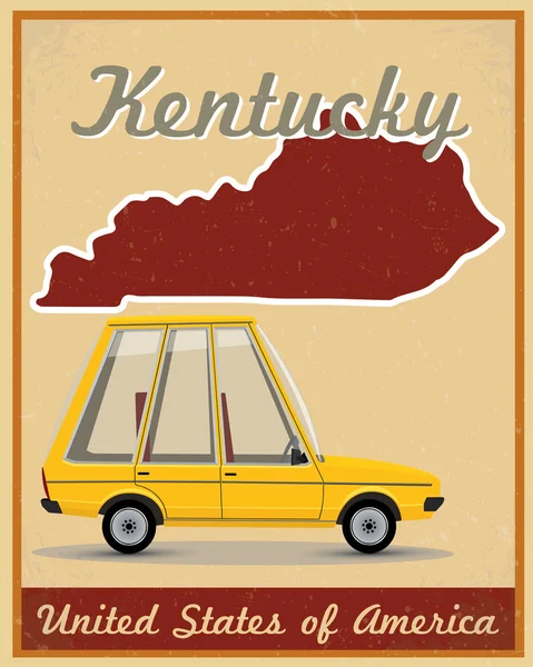Kentucky road trip vintage poster — Stock Vector