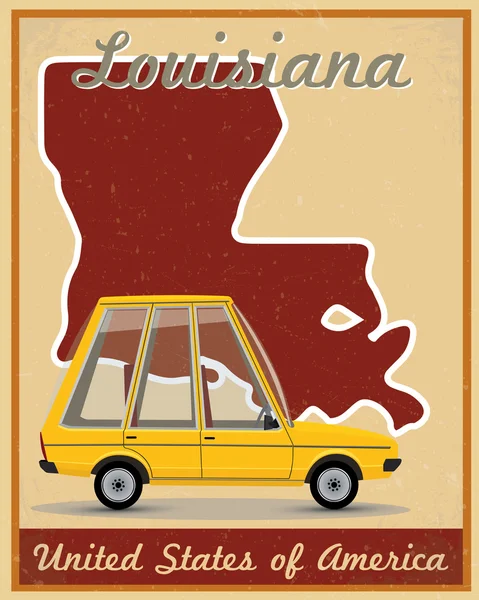 Louisiana road trip VINTAGE poster — Stok Vektör