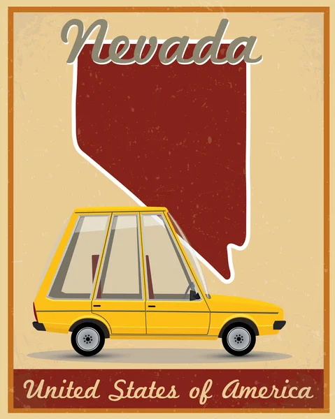 Nevada road trip vintage poster — Stock Vector