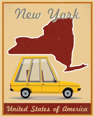 New York road trip VINTAGE poster