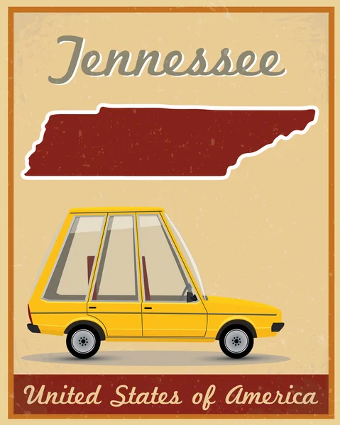 Винтажный плакат поездки в Теннесси — стоковый вектор