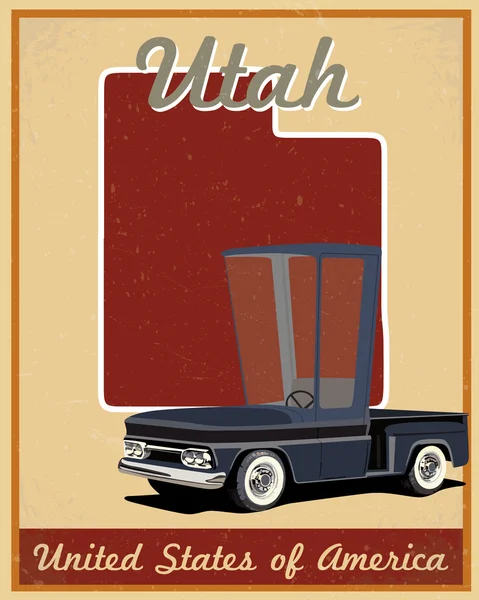 Utah road trip vintage poster — Stock Vector