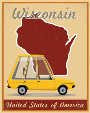 Wisconsin road trip VINTAGE poster
