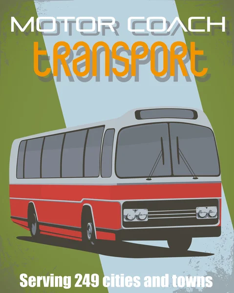 Cartaz vintage com ônibus velho — Vetor de Stock