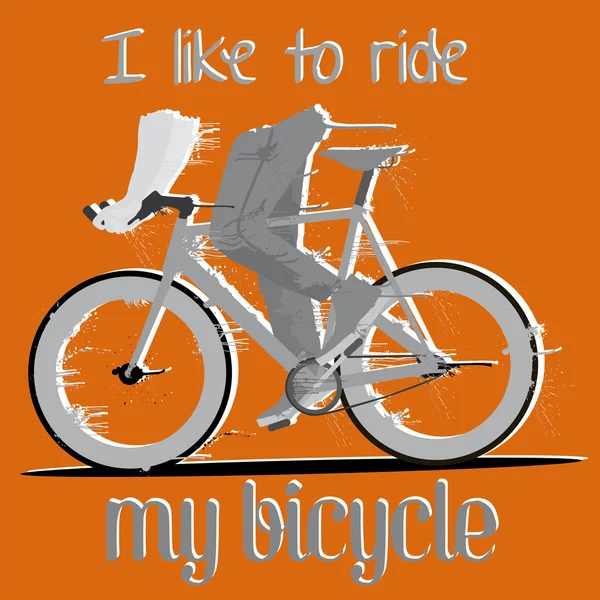 Arka plan ile sabit vites bisiklet — Stok Vektör