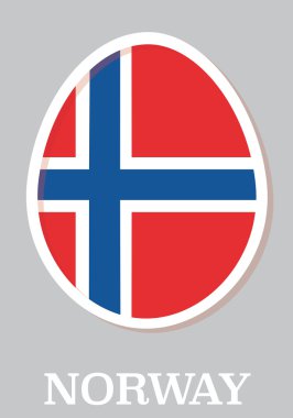 Paskalya yortusu yumurta şeklinde Norveç bayrağı Sticker