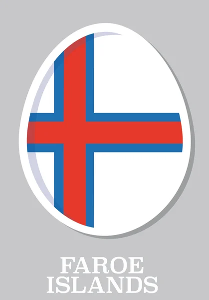 Klistermärke flagga faroe island i form av påskägg — Stock vektor