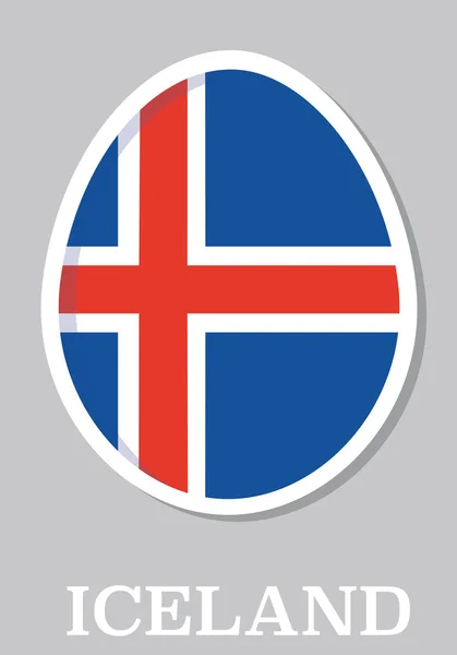 Sticker flag of Iceland in form of easter egg — Stock Vector