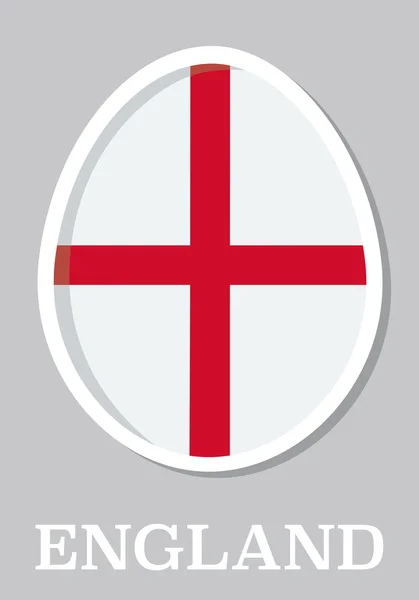 Sticker flag of England in form of easter egg — Stock Vector