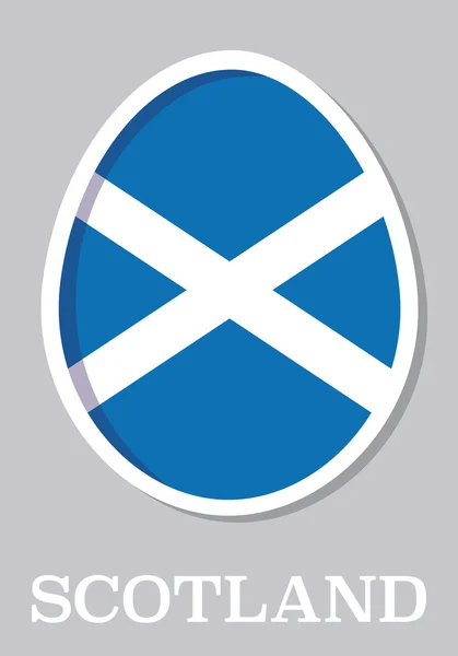 Sticker flag of Scotland in form of easter egg — Stock Vector