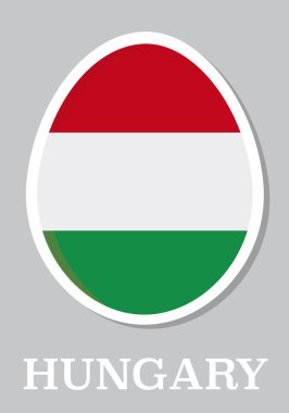 Paskalya yortusu yumurta şeklinde Macaristan bayrağı Sticker