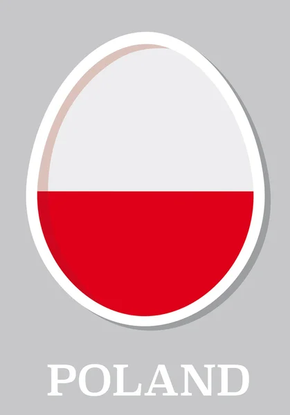 Bandera de Polonia en forma de huevo de Pascua — Vector de stock