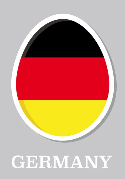 Aufkleberfahne der Bundesrepublik Deutschland in Form eines Ostereiers — Stockvektor