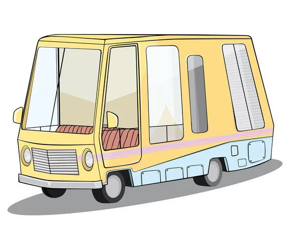 Camioneta camper de estilo cómico — Vector de stock