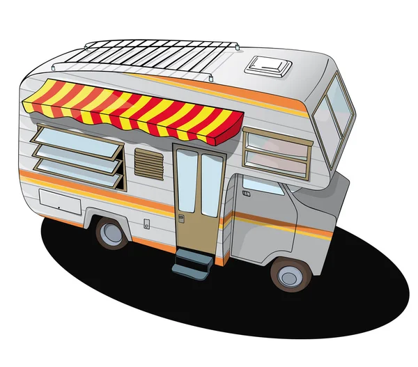 Camioneta camper de estilo cómico — Vector de stock