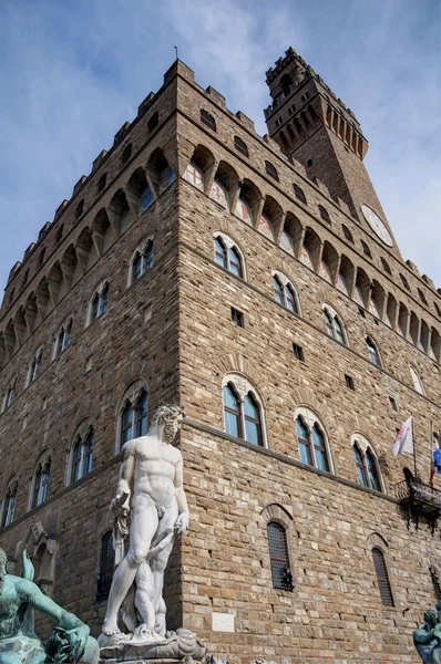 Palácio Velho (Palazzo Vecchio) na Praça Signoria, Florença (Itália ) — Fotografia de Stock