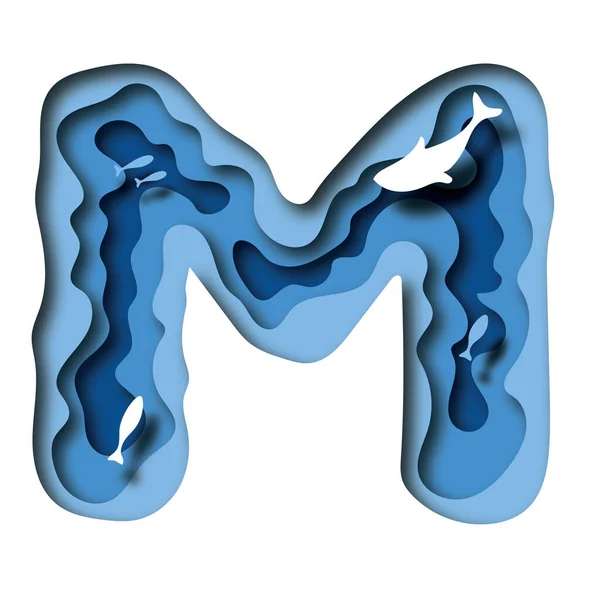 Písmeno Hlubokomořském Papírovém Provedení — Stock fotografie