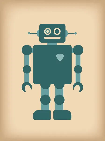 Robot in Love. Valentines day postcard template. Stock Illustration
