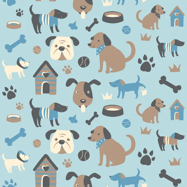 Doggy Collection: Seamless Pattern — Stock Vector