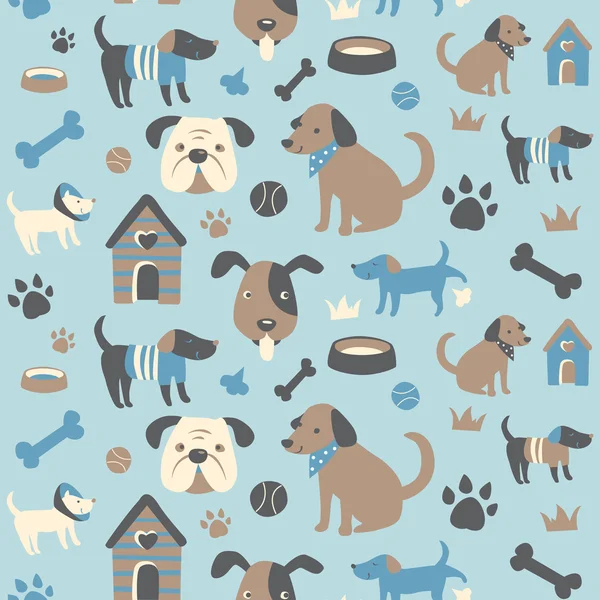Doggy samling: Seamless mönster Vektorgrafik