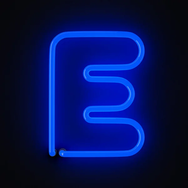 Neon bokstaven e — Stockfoto