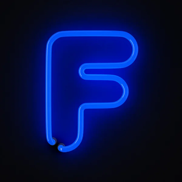 Neon písmeno f — Stock fotografie